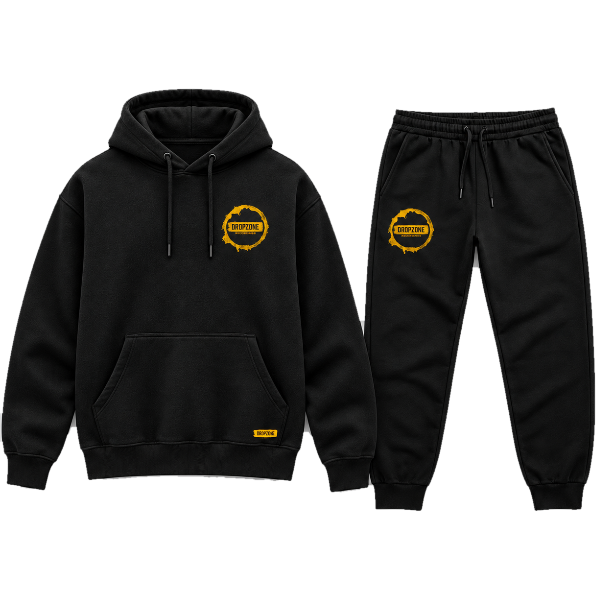 Dropzone black hoodie and matching tracksuit pants
