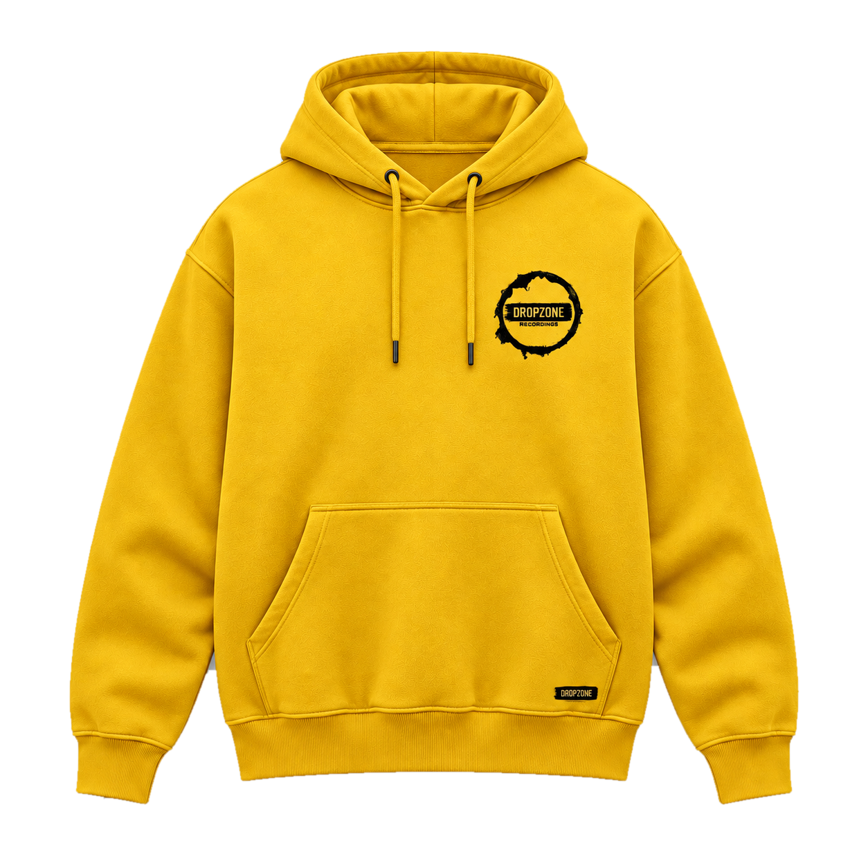 Dropzone yellow hoodie with official Dropzone mark