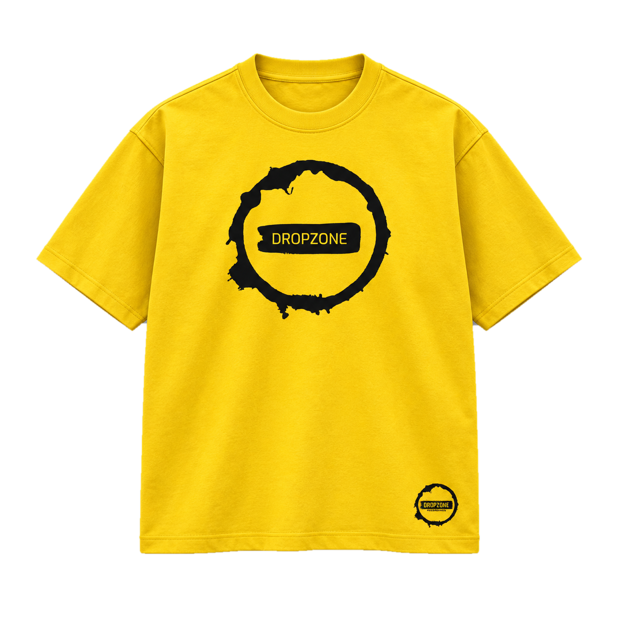 Dropzone yellow T-shirt with official Dropzone mark