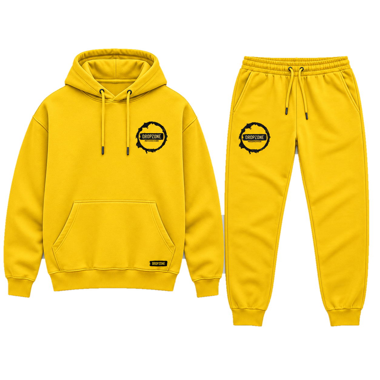 Dropzone yellow hoodie and matching tracksuit pants